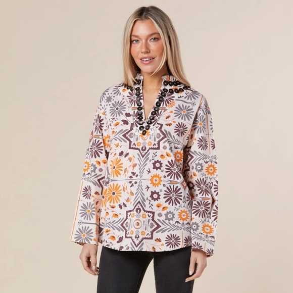 Sheridan French LIV Tunic Blouse in Turkish Ginger - Picture 1 of 10
